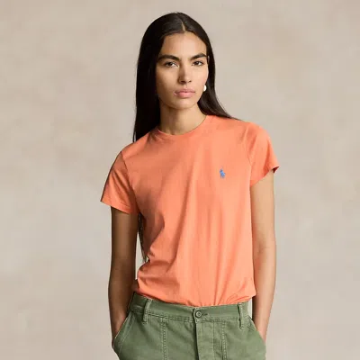 Polo Ralph Lauren Cotton Jersey Crewneck T-shirt In Orange