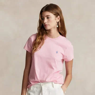 Polo Ralph Lauren Cotton Jersey Crewneck T-shirt In Pink