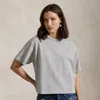 Polo Ralph Lauren Cotton Jersey Cropped Crewneck Tee In Cobblestone Heather