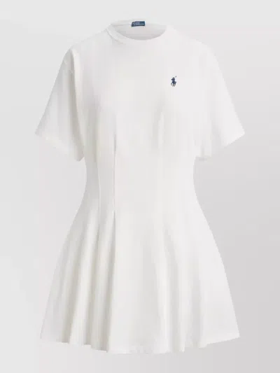 Polo Ralph Lauren Cotton Jersey Dress Short Sleeves Crew Neck In White
