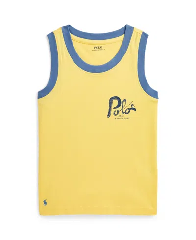 Polo Ralph Lauren Kids' Cotton Jersey Graphic Tank In Oasis Ylw