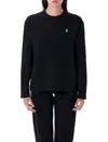 Polo Ralph Lauren Long Sleeve Stretch Woven Julianna Pullover In Black