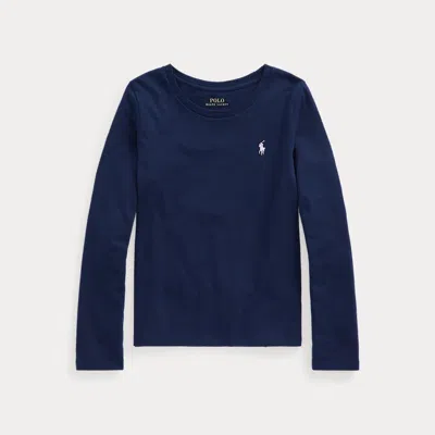 Polo Ralph Lauren Kids' Long-sleeve Scoop Neck T-shirt In Blue