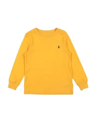 Polo Ralph Lauren Babies'  Cotton Jersey Long-sleeve Tee Toddler Boy T-shirt Yellow Size 3 Cotton