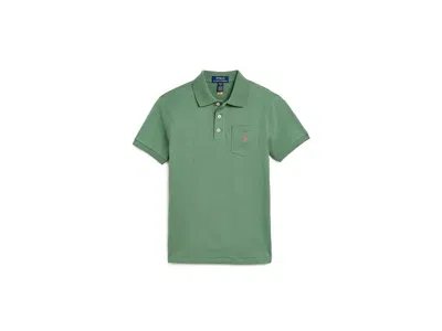 Polo Ralph Lauren Cotton Jersey Pocket Polo Shirt (big Kid) Boy's Clothing Fatigue: Sm (8 Big Kid) In Green
