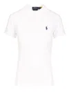 Polo Ralph Lauren Julie Polo-slim-short Sleeve-polo Shirt In White