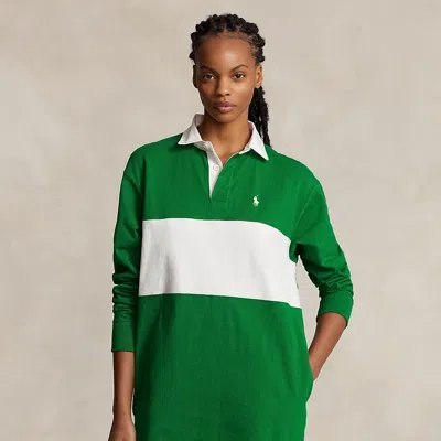 Polo Ralph Lauren Cotton Jersey Rugby Dress In Green