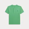 Polo Ralph Lauren Kids' Cotton Jersey Short-sleeve Henley Shirt In Course Green