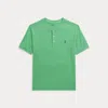 Polo Ralph Lauren Kids' Cotton Jersey Short-sleeve Henley Shirt In Course Green