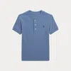 Polo Ralph Lauren Kids' Cotton Jersey Short-sleeve Henley Shirt In Range Blue