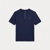 Polo Ralph Lauren Kids' Cotton Jersey Short-sleeve Henley Shirt In Refined Navy