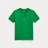 Polo Ralph Lauren Kids' Cotton Jersey Short-sleeve Henley Shirt In Stem Green