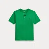 Polo Ralph Lauren Kids' Cotton Jersey Short-sleeve Henley Shirt In Stem Green