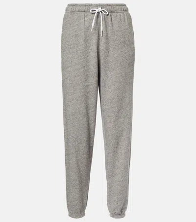 Polo Ralph Lauren Cotton Joggers With Elastic Cuffs And Waistband In Grey