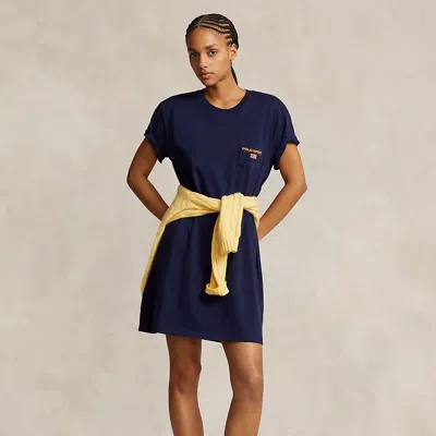 Polo Ralph Lauren Cotton Jersey T-shirt Dress In Blue
