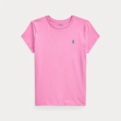 Polo Ralph Lauren Cotton Jersey Tee In Laguna Pink/plato Green