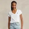Polo Ralph Lauren Small Logo V-neck T-shirt In White