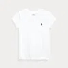 Polo Ralph Lauren Kids' Little Girls Short Sleeve Cotton Jersey V-neck T-shirt In White
