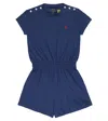 Polo Ralph Lauren Cotton Jumpsuit In Federal Blue W/ Chili Pepper