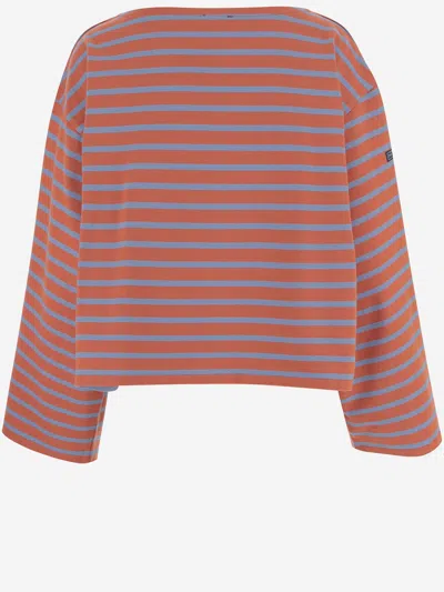 Polo Ralph Lauren Cotton Knit With Striped Pattern In Brown