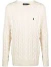Polo Ralph Lauren Cotton Knitshirt In Cream In Gray