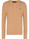 Polo Ralph Lauren Cotton Knitshirt In In Camel In Brown