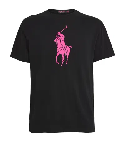 Polo Ralph Lauren Cotton Large Polo Pony T-shirt In Black