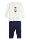 Polo Ralph Lauren Ralph Lauren Polo Bear Long Sleeve Cotton Graphic Sweatshirt & Leggings Set In 白色