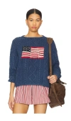 Polo Ralph Lauren Flag Pointelle Cotton-linen Sweater
