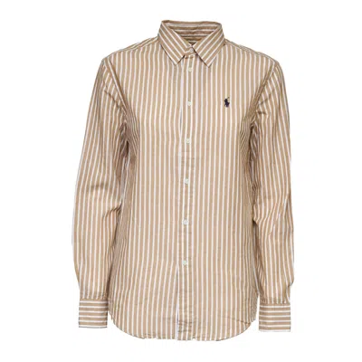 Polo Ralph Lauren Cotton Linen Button Long Sleeve Shirt In Neutral