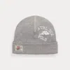 Polo Ralph Lauren Cotton-linen Graphic Beanie In Mid Grey Heather