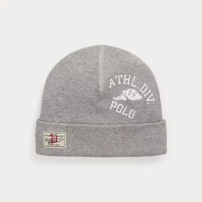 Polo Ralph Lauren Cotton-linen Graphic Beanie In Gray