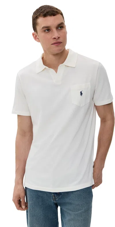 Polo Ralph Lauren Cotton Linen Johnny Collar Polo White