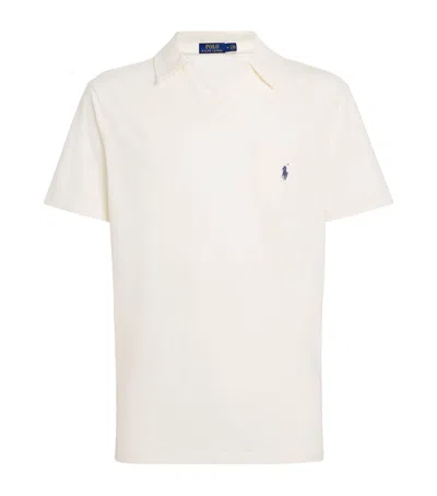 Polo Ralph Lauren Cotton-linen Open-collar Polo Shirt In White