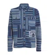 Polo Ralph Lauren Cotton-linen Patchwork Cardigan In Blue