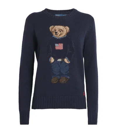 POLO RALPH LAUREN COTTON-LINEN POLO BEAR SWEATER