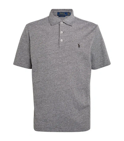 Polo Ralph Lauren Cotton-linen Polo Shirt In Grey