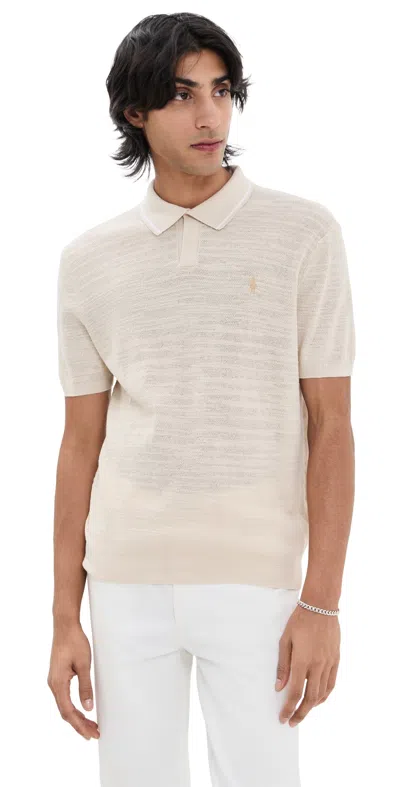 Polo Ralph Lauren Cotton Linen Sweater Polo Full Cream