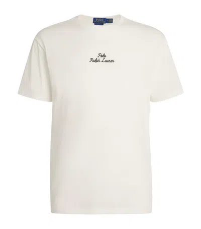 Polo Ralph Lauren Logo-embroidered Cotton-jersey T-shirt In White