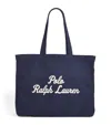 Polo Ralph Lauren Cotton Logo Tote Bag In Navy