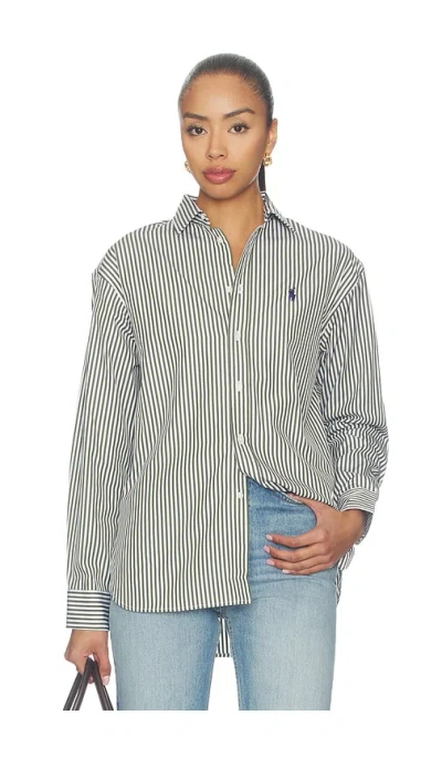 Polo Ralph Lauren Cotton Long Sleeve Blouse In Multi