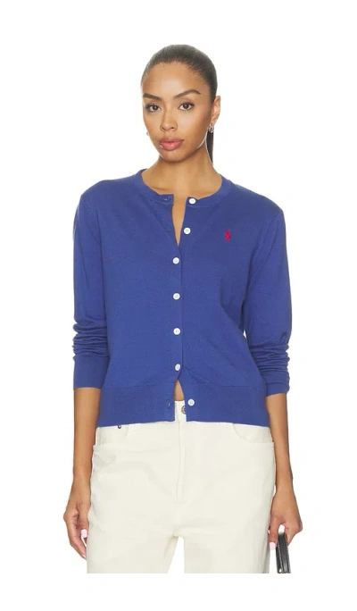 Polo Ralph Lauren Cotton Long Sleeve Cardigan In Charter Blue