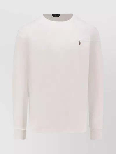 Polo Ralph Lauren Cotton Long Sleeve Crew Neck T-shirt In White