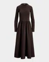Polo Ralph Lauren Cotton Long-sleeve Dress In Brown
