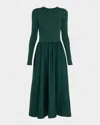 Polo Ralph Lauren Cotton Long-sleeve Dress In Green