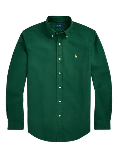 Polo Ralph Lauren Shirt Collared Long Sleeves In Green