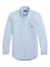 Polo Ralph Lauren Embroidered Cotton Shirt In Blue