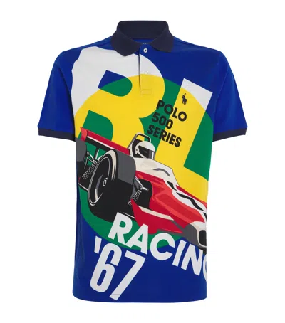 Polo Ralph Lauren Cotton Mesh Classic-fit Racing Polo Shirt In Multi