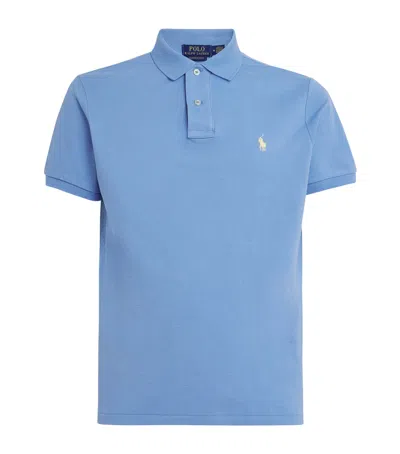 Polo Ralph Lauren Cotton Mesh Custom-fit Polo Shirt In Blue