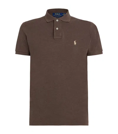 Polo Ralph Lauren Cotton Mesh Custom-fit Polo Shirt In Brown
